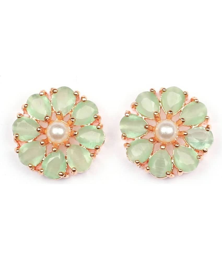 Jewels Corner - Light Green Stud Earrings ( Pack of 1 )