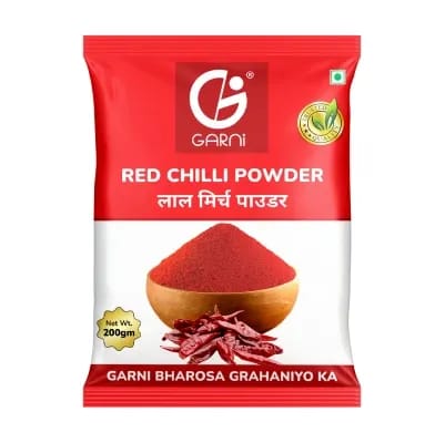 Garni Red Chilli Powder  Blended with Cold Grinding Technology  Premium Grade  No Added Colour