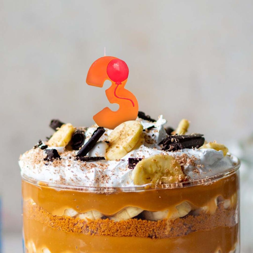 Number 3 Orange Candle w/ Balloon - 1PC - Party and Festive Needs | Buy online on ZillyBuy