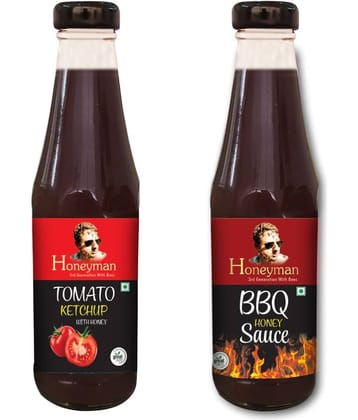 honeyman Honey BBQ Sauce & Tomato Ketchup 340 g Pack of 2