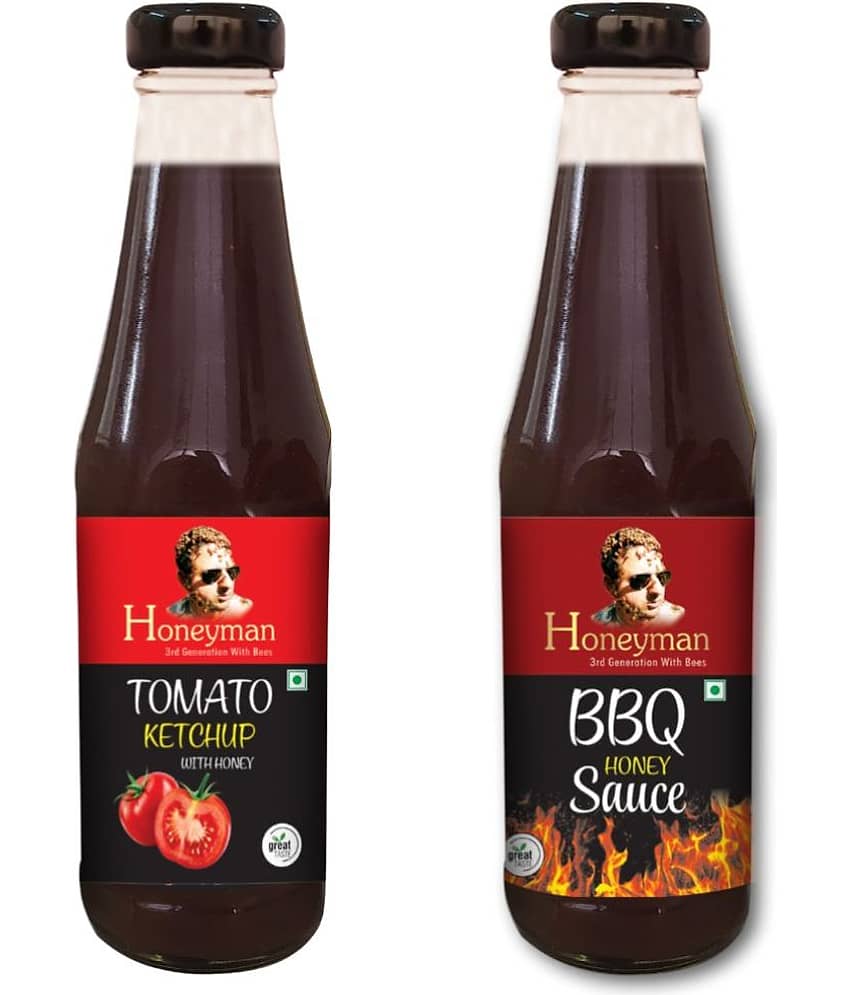 honeyman Honey BBQ Sauce & Tomato Ketchup 340 g Pack of 2