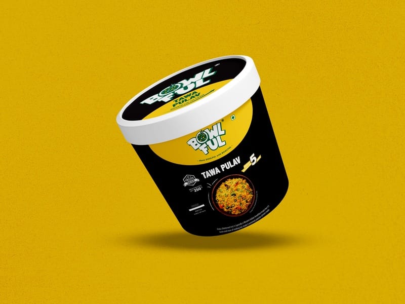 Bowlful Tawa Pulav Cup - 75g Net, Mumbai Style Spiced Rice, Single Serve