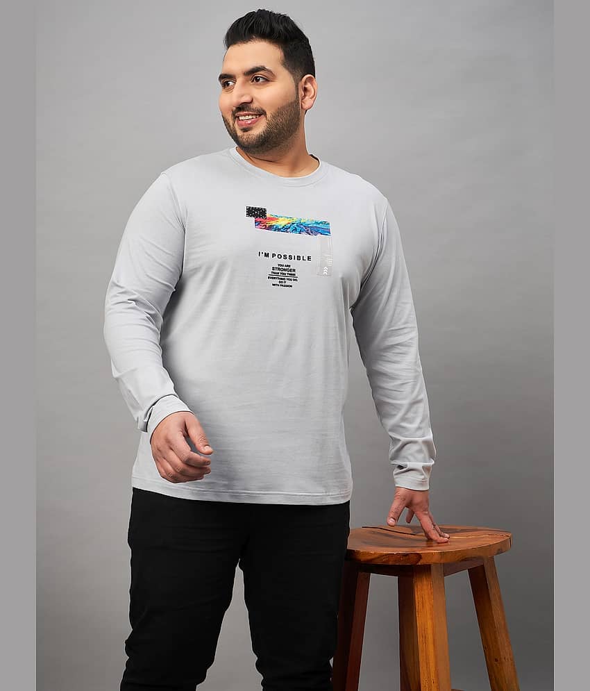 Club York Pack of 1 Cotton Blend Regular Fit Men's T-Shirt ( Light Grey )