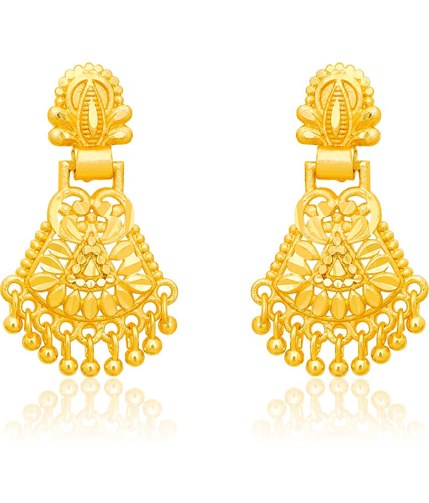 LUV FASHION Golden Chandbalis Earrings ( Pack of 1 )