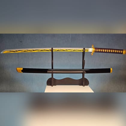 Zenitsu's practice wooden X acrylic katana (104cms) (code 1)