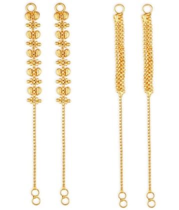 1gram gold Plated Kanchain Ear chain earcuff Ear to Ear Combo for Women & Girls - Golden