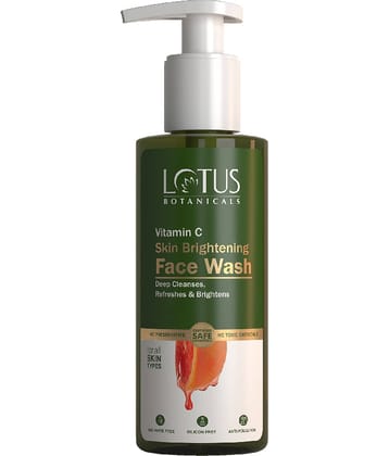 Lotus Botanicals Skin Brightening Face Wash , Vitamin C , Sulphate, Silicon & Chemical Free ,180Ml