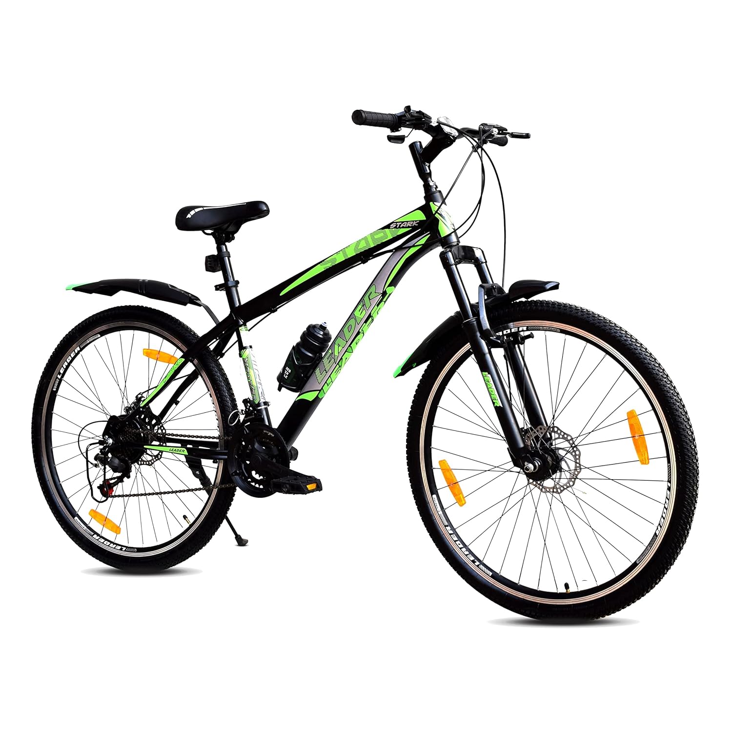 Leader Stark 29T [21-Speed] MTB Cycle With Dual Disc Brake And Front Suspension 29 T Mountain Cycle (21 Gear, Black)