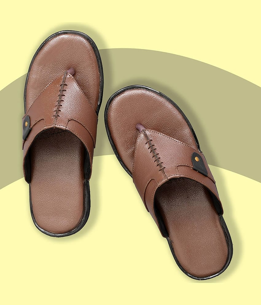 ZIRSQ Brown Men's Thong Flip Flop