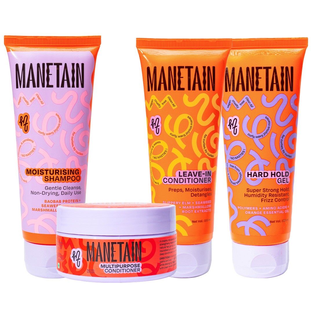 Manetain Shampoo - 100 ml With Set of 2 Conditioner - 100 ml Each & Gel - 100 ml
