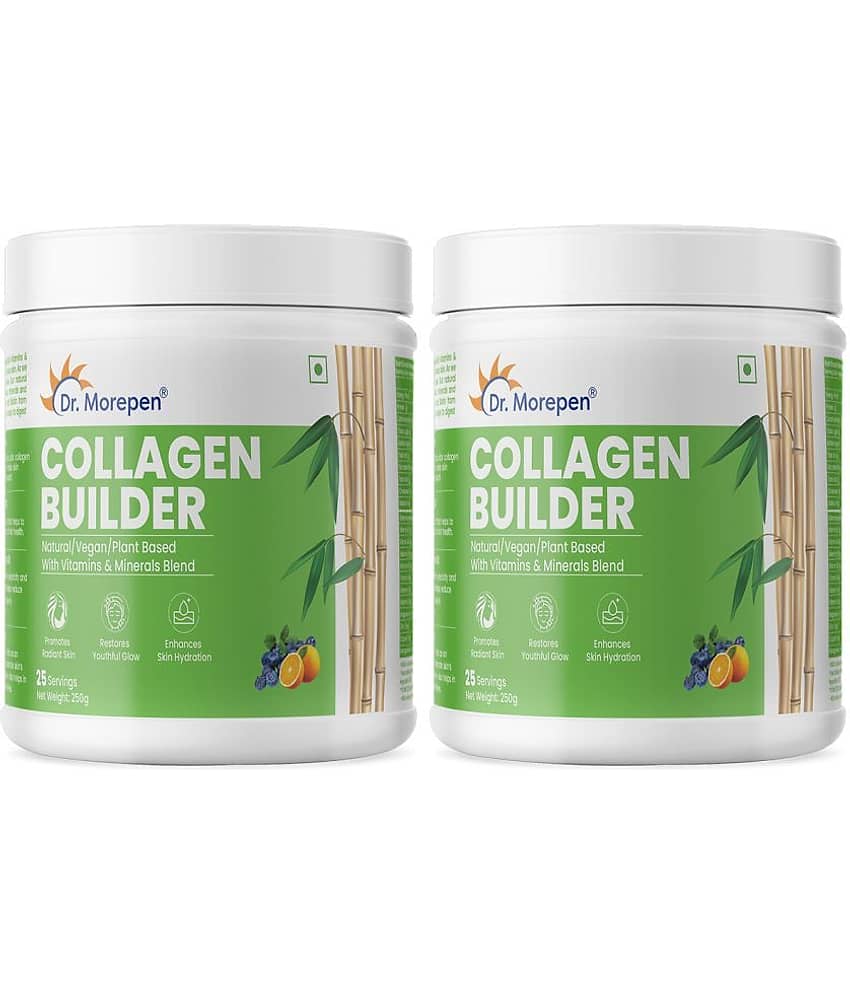 Dr. Morepen Natural Collagen Builder with Vitamins & Minerals 100% Veg (Orange Berry, 500g)
