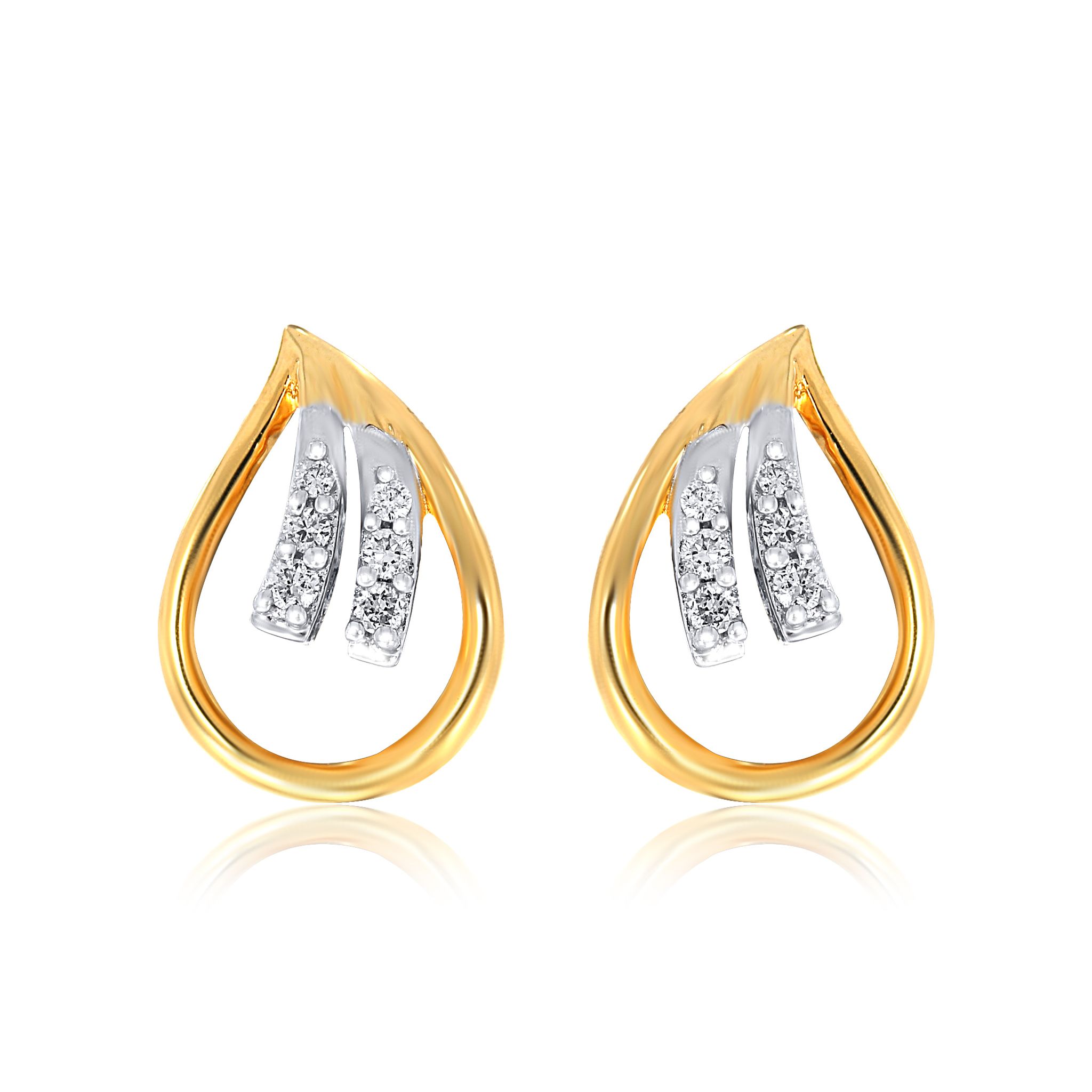 Senco Gold Sheer Elegance Diamond Studs (2 gram / 0.12 Ct / HI-SI / 18K Yellow Gold)