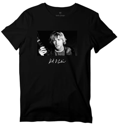Kurt Cobain T-shirt-36 - XS / Black - With Text