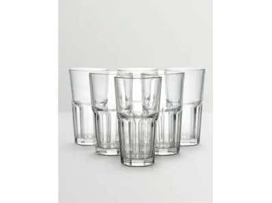 V4 Kitchen Partner Centro Glass Clear Unbreakable Drinkware, Premium Polycarbonate - 250ml (Set of 6 Pieces)