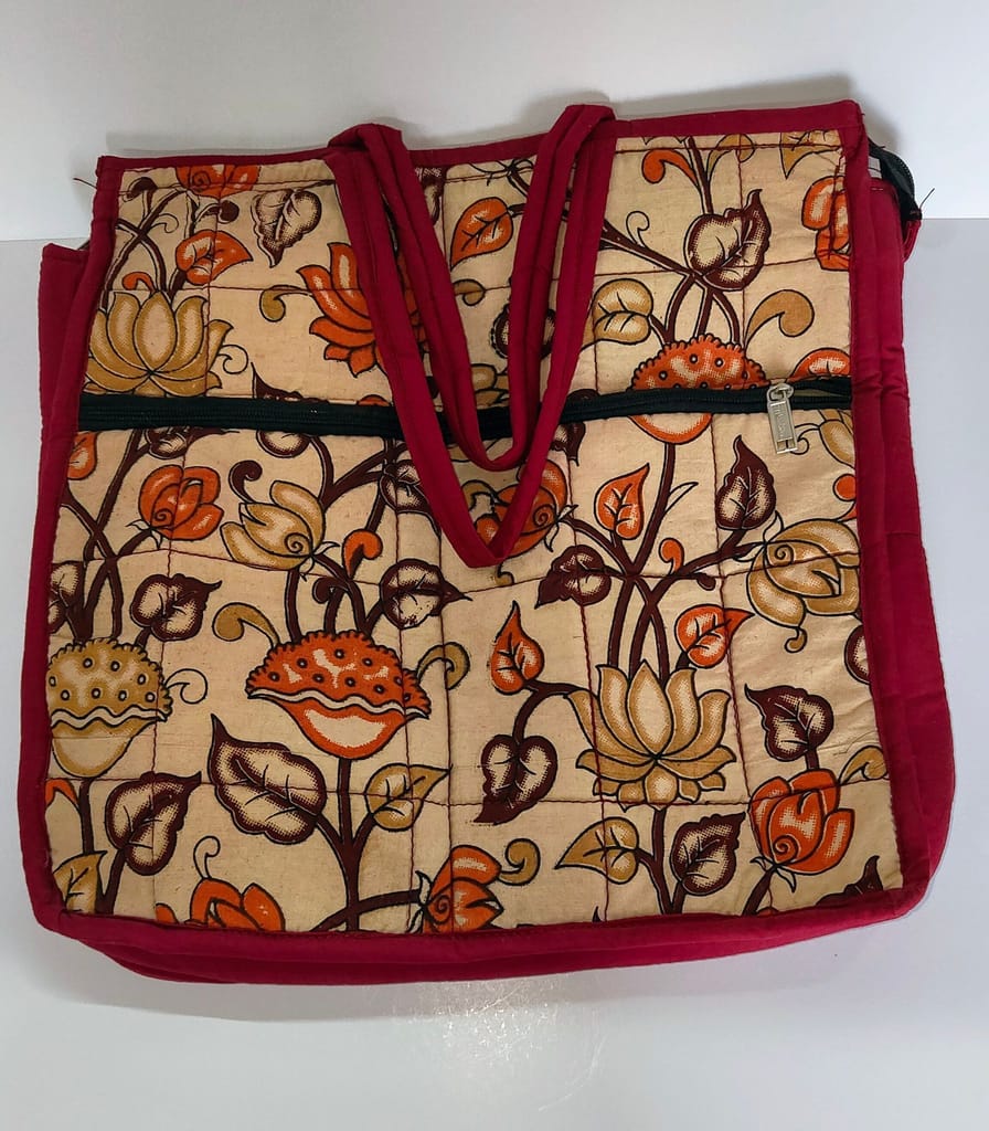 Handmade Floral Print Cotton Fabric Sling Bag with Adjustable Strap