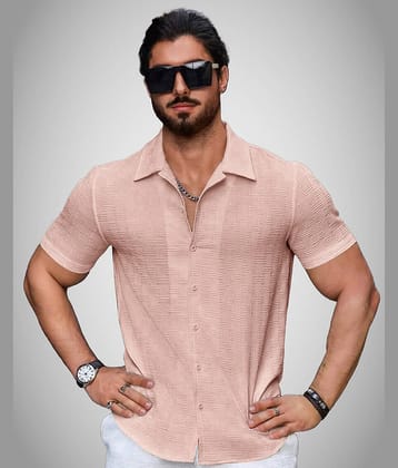 Eyebogler Polyester Regular Fit Self Design Half Sleeves Men's Casual Shirt - Green ( Pack of 1 )