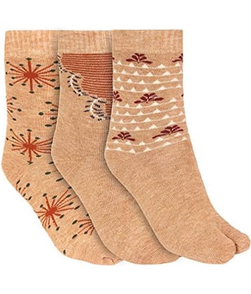 Creature - Tan Woollen Women's Thumb Socks ( Pack of 3 )