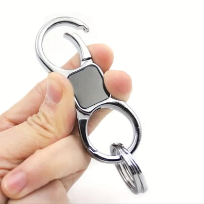 V12 Stylish Electroplated Keychain - Durable Compact Key Holder