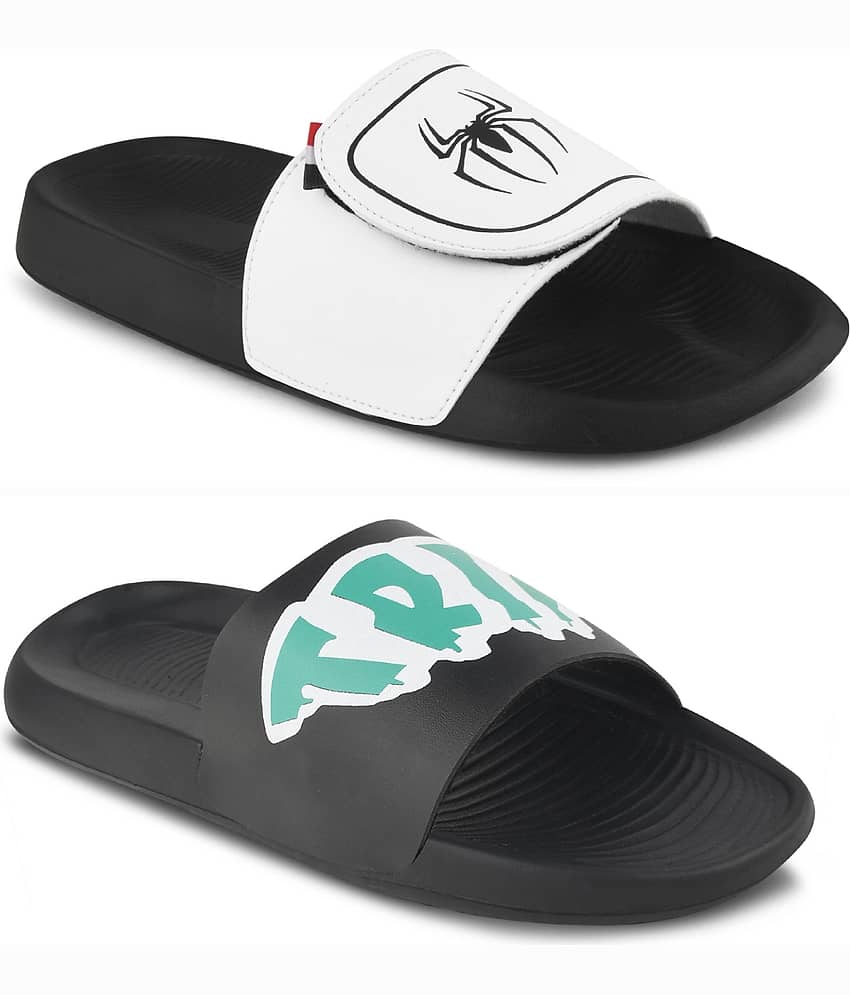 Q tick White Men's Slide Flip Flop