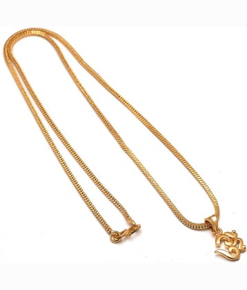Jewar Mandi ohm om locket with chain fine gold plated long size