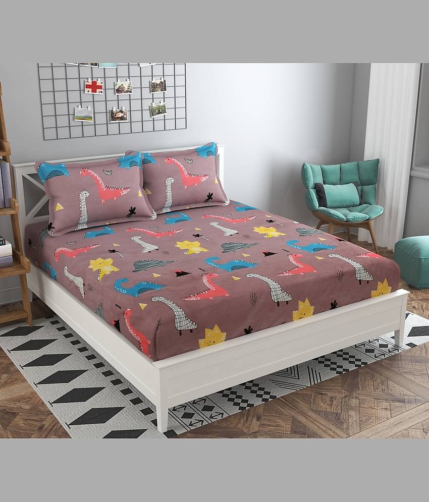 HIDECOR Microfiber Double Bedsheet ( Brown )