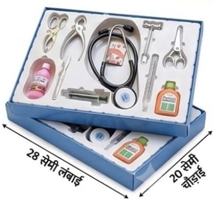 Zenex Store Doctor Play Set for Kids Pretend Play Toy Doctor Set 12 Piece Fun Role Play Game - Blue