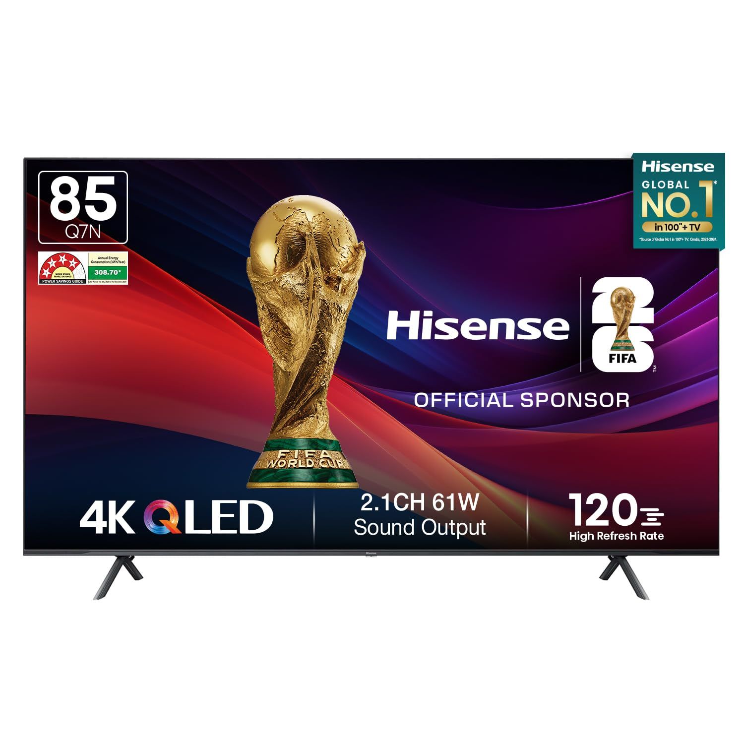 Hisense 215 cm (85 inches) Q7N Series 4K Ultra HD Smart QLED TV 85Q7N (Dark Grey) Hisense 215 cm (85 inches) Q7N Series 4K Ultra HD Smart QLED TV 85Q7N (Dark Grey) - Dark Grey / 85 inches