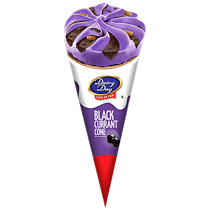 Dairy day Blackcurrant Cone Ice Cream - Rich & Creamy, 120 ml