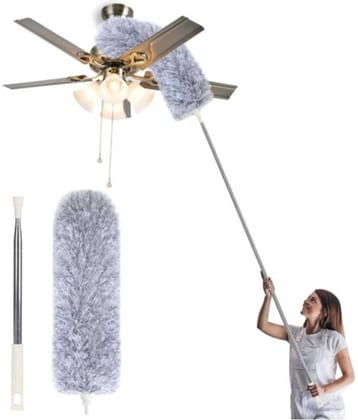 QitmirMKT Ceiling Fan Duster Cleaner with Microfiber Microfibre With Brush Dust Pan