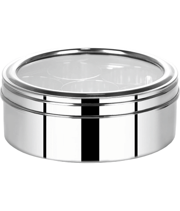 Visaxmi See Through Masala Steel Silver Spice Container ( Set of 1 )