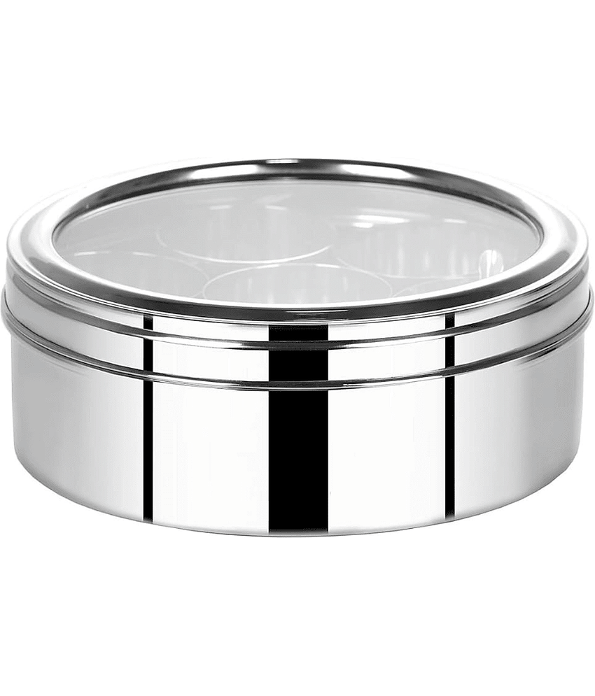 Visaxmi See Through Masala Steel Silver Spice Container ( Set of 1 )