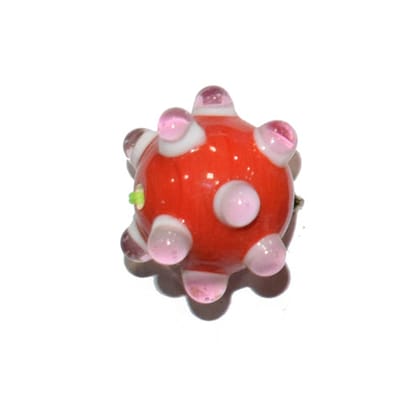 Beadwaala Handmade Fancy Lampwork Glass For Jewelry Making. (Round) SFL-113-Per Packet 25 Pcs / 14 MM