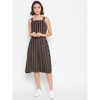 Purys Women Black Fit & Flare Dress