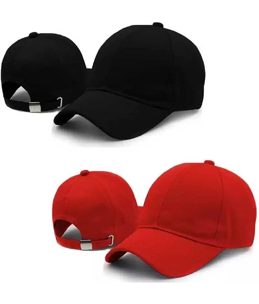 Bolax Pack of 2 cotton Men's Cap ( Black )