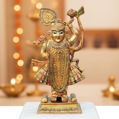 Brass Shrinath Ji / Banke Bihari Krishna Murti Idol – Handcrafted Brass Statue, Height : 17.5 Inch (BSMAS941 D)