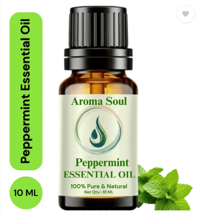 aroma soul Best Peppermint Essential Oil, 100% Natural & Pure, for Hair, Skin, Face, Cold  (10 ml)