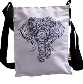 Canvas Printed Astara Elephant Motif Sling Bag