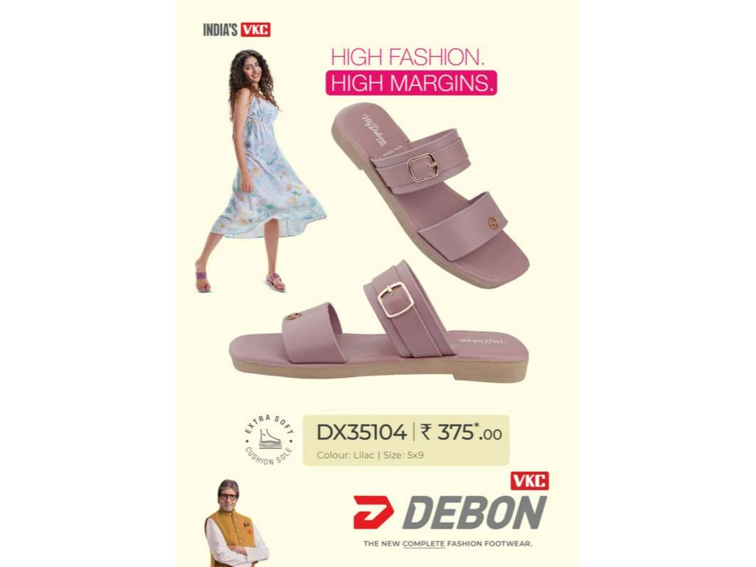 VKC Deon DX35104 Lilac Ladies Semi Covering  Synthetic Leather Sandal  - UK 5