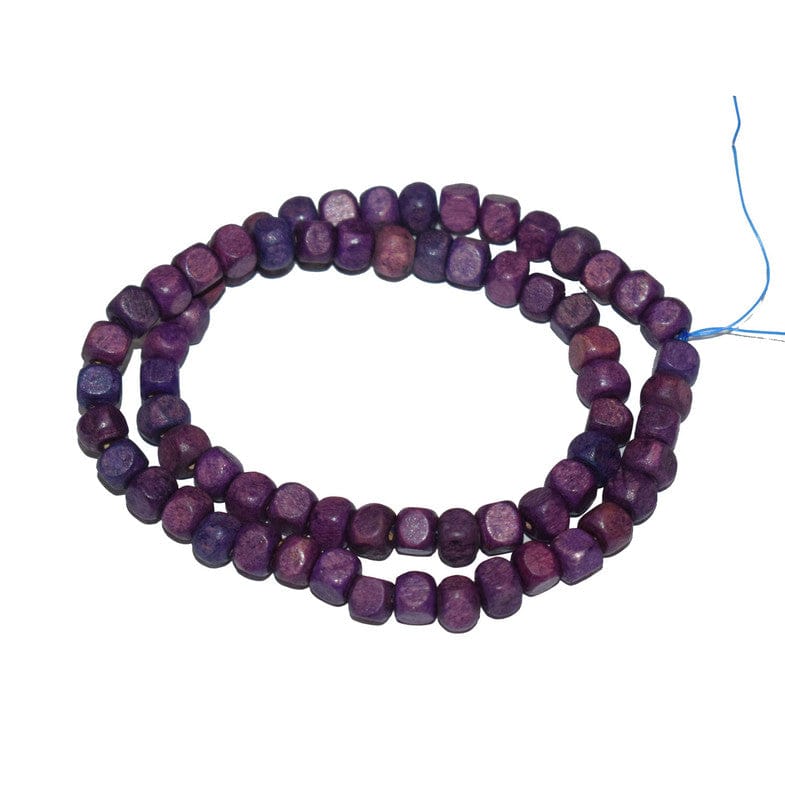 Painted Wooden Beads for Jewelry Making , BWWB-83-Per Packet of Approx 417 Pcs / 6X6 MM / Purple