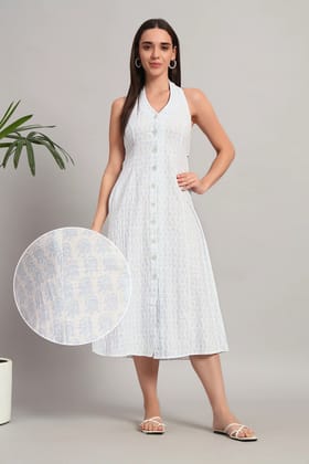 The Back-Tie Bloom, White Dress-XS