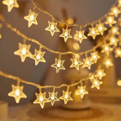 Mini Star Fairy String Lights – 14 LED, 3 Meter, Warm White Decorative LED Lights for Bedroom, Home, Garden, Diwali, Christmas, Wedding & Party Decoration
