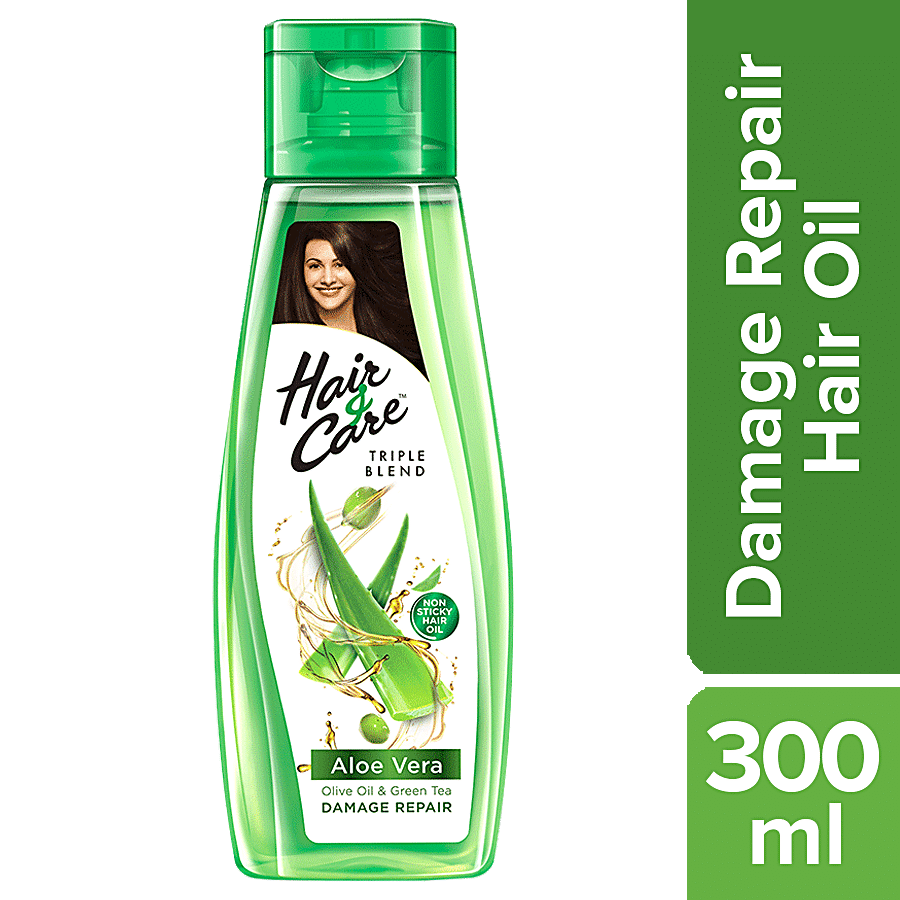 Hair & Care Non-Sticky Hair Oil With Fruits - For Damage Repair, Olive Oil & Green Tea, Classic Fragrance, 300 Ml