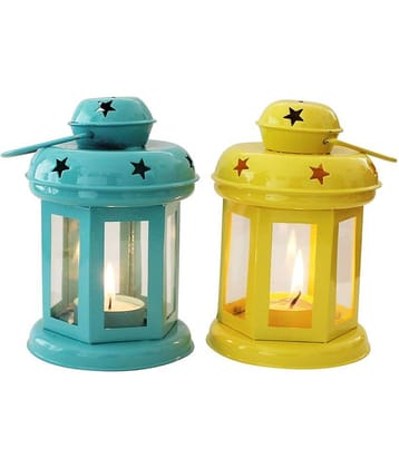 Arsalan Table Top and Hanging Iron Tea Light Holder - Pack of 2