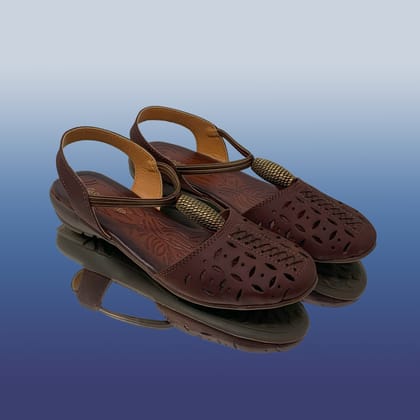 Luxe Cutout Comfort Sandals-Brown / 36