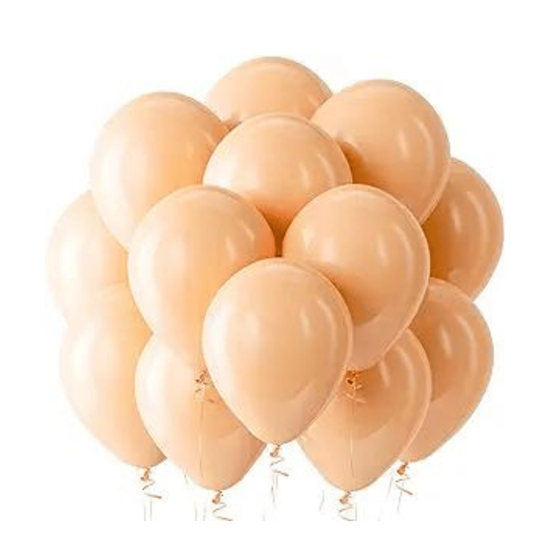Apricot Beige Color Latex / Rubber Balloons - 12 inches - Helium Quality -  Bulk Pack - 10PC