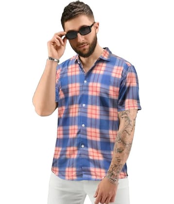 Leotude Cotton Blend Regular Fit Checks Half Sleeves Men's Casual Shirt - Red ( Pack of 1 )