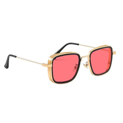 Dervin Kabir Singh Inspired Lightweight Unisex Square Sunglasses (Gold-Red)