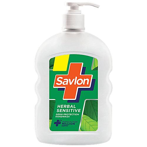 Savlon Herbal Sensitive Germ Protection Handwash - Protects from Million Germs, 500 ml Pump