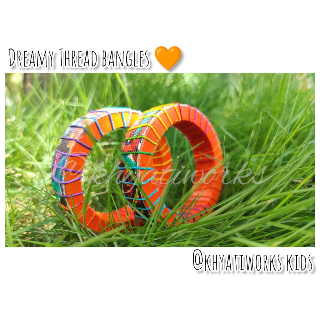 Dreamy Thread Bangles Orange - Single Piece - Bangles & Bracelets | Buy online on ZillyBuy