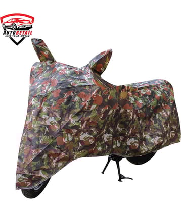 AutoRetail - Jungle Dust Proof Two Wheeler Polyster Cover With (Mirror Pocket) for Discover 150F ( Pack of 1 )